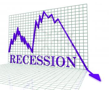 Recession Graph Negative Meaning Economic Depression 3d Rendering