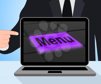 Menu Button Displaying Ordering Food Menus Online