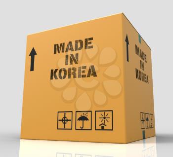 Made In Korea Showing Shipping Commerce And Shopping 3d Rendering