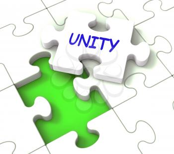 Unity Puzzle Showing Partner Team Teamwork Or Collaboration