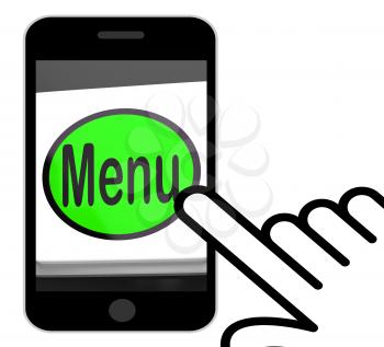 Menu Button Displaying Ordering Food Menus Online