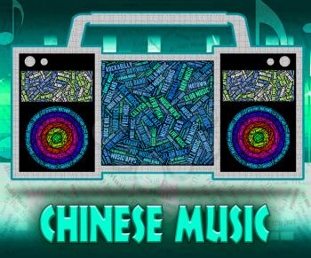 Chinese Music Showing Sound Track And Oriental
