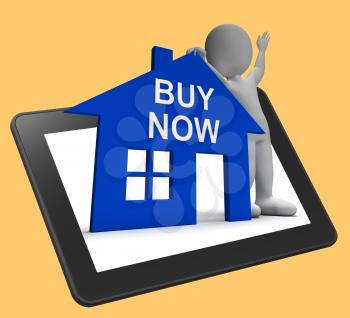 Buy Now House Tablet Showing Property For Sale