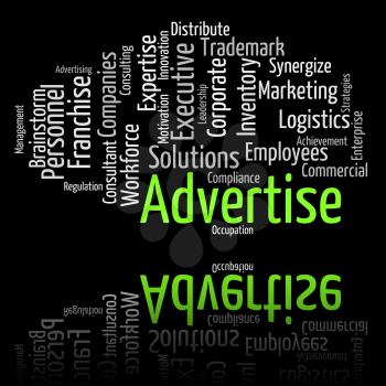 Advertise Word Representing Text Wordcloud And Promoting