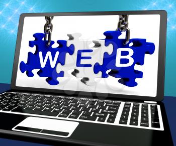 Web Puzzle On Laptop Shows Websites And Online Information