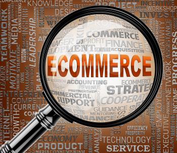 Ecommerce Magnifier Showing Online Business And Research