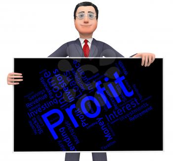 Profit Word Representing Profits Earns And Earn 
