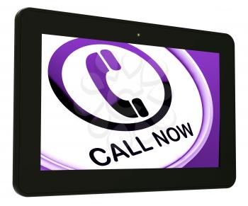 Call Now Tablet Showing Talk or Chat