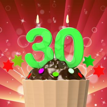 Thirty Candle On Cupcake Meaning Colourful Party Or Decorated Cakes