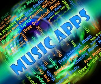 Music Apps Representing Application Software And Soundtrack