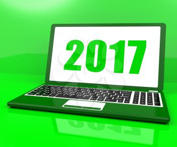 Two Thousand And Seventeen On Laptop Showing Year 2017