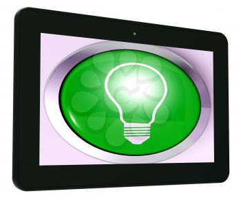 Light bulb Tablet Meaning Bright Idea Innovation Or Invention