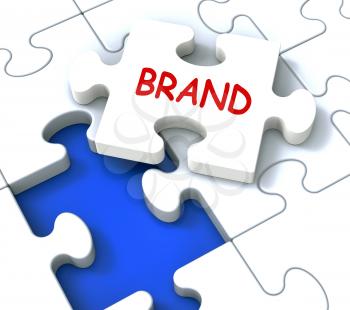 Brand Jigsaw Showing Business Branding Trademark Or Product Label