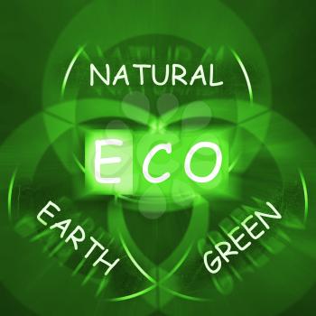 ECO On Blackboard Displaying Environmental Care Or Eco-Friendly Nature