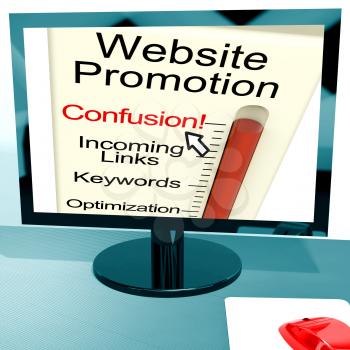 Website Promotion Confusion Showing Online SEO Strategy