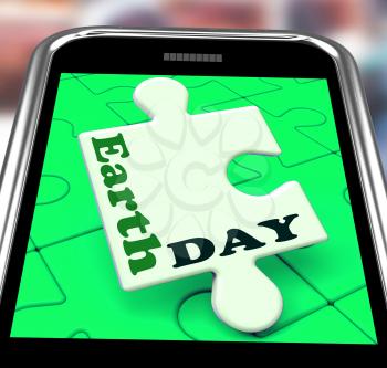 Earth Day Smartphone Meaning Eco Friendly And Green