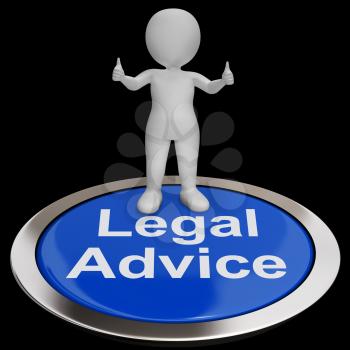 Legal Advice Button Showing Attorney Expert Guidance