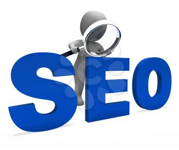 Seo Character Showing Search Engine Optimization Optimized Online