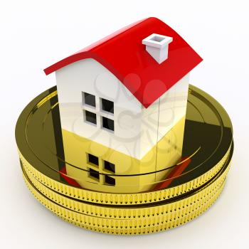 House On Money Meaning Purchasing Or Selling Property