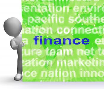Finance Word Cloud Sign Showing Money Investment