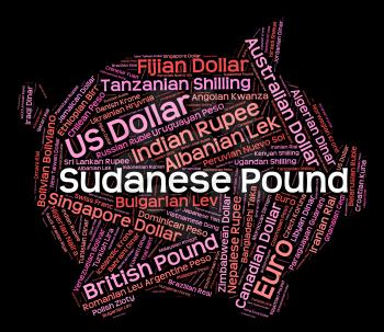 Sudanese Pound Representing Forex Trading And Words