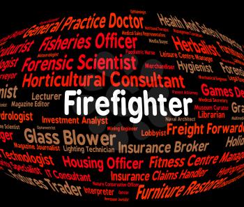 Firefighter Job Indicating Employee Position And Hiring
