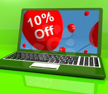 Balloons On Computer Show Sale Discount Of Ten Percent Online