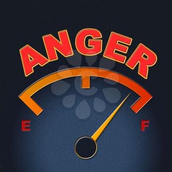 Anger Gauge Representing Dial Outraged And Scale