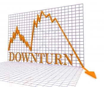 Downturn Graph Meaning Graphics Negative And Loss 3d Rendering