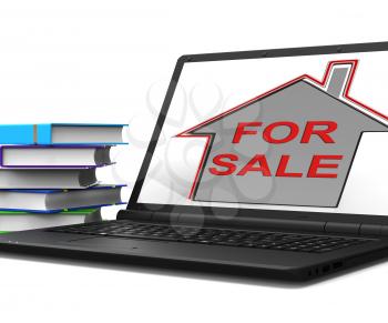 For Sale House Laptop Meaning Selling Real Estate
