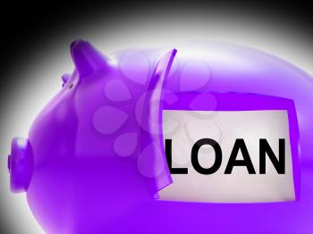 Loan Piggy Bank Message Meaning Money Borrowed Or Creditor