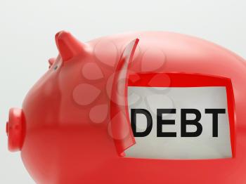 Debt Piggy Bank Meaning Arrears And Money Owed