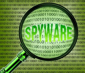 Computer Spyware Showing Internet Spy 3d Rendering