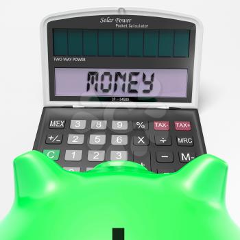 Money Calculator Showing Prosperity Revenue And Cash