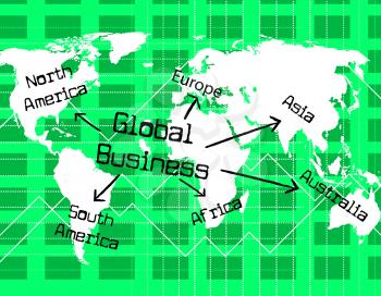 Global Business Representing Commerce Biz And Globe