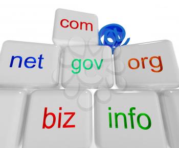 Com Net Org Info Blocks Showing Internet Or Web Sites