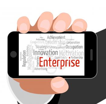 Enterprise Word Representing Corporation Enterprises And Organization