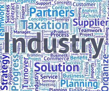 Industry Word Representing Industrial Industrialized And Wordclouds