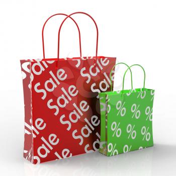 Sale Shopping Bags Showing Reductions Or Discounts