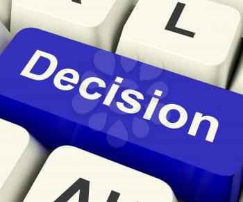 Decision Computer Key Represents Uncertainty And Making Decisions Online