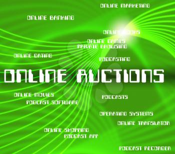 Online Auctions Meaning World Wide Web And Internet Sale