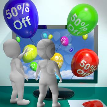 Balloons From Computer Show Sale Discount Of Forty Percent