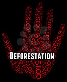 Stop Deforestation Indicating Warning Sign And Deforested