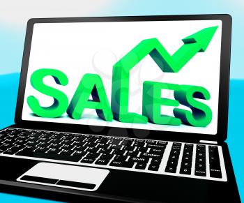 Sales On Notebook Showing Marketing Profits And Promotions