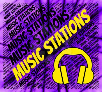 Music Stations Showing Audio Broadcasting And Satellite