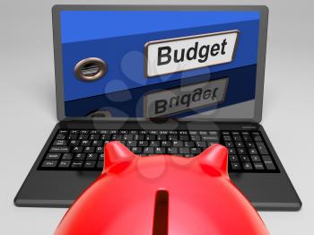Budget File On Laptop Shows Financial Control Or Management