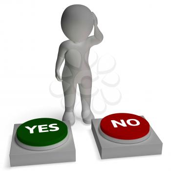 Yes No Keys Shows Accepting Or Refusing
