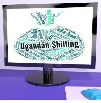 Ugandan Shilling Showing Worldwide Trading And Shillings 