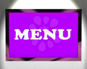 Menu Screen Showing Ordering Food From Restaurant Online