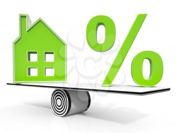 House And Percent Sign Meaning Real Estate Investment Or Discount